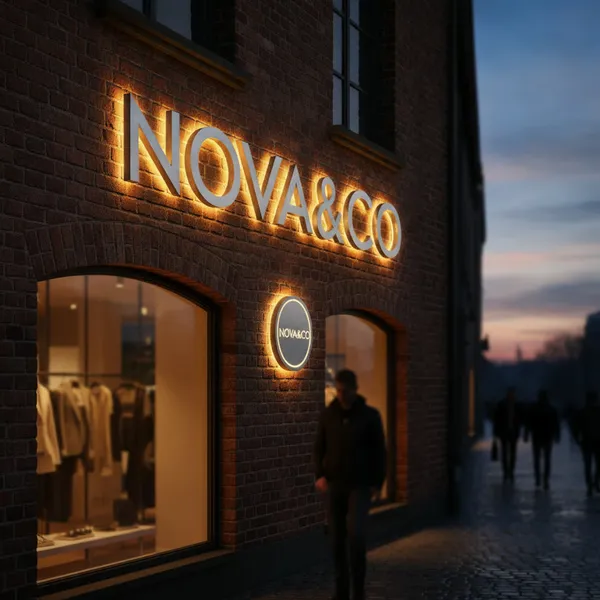 Halo-lit letters, office HQ